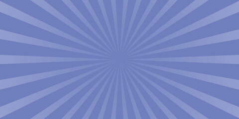 Retro radial burst background with alternating light and dark periwinkle blue stripes emanating from a central point creating a dynamic sunburst effect for graphic design and abstract concepts