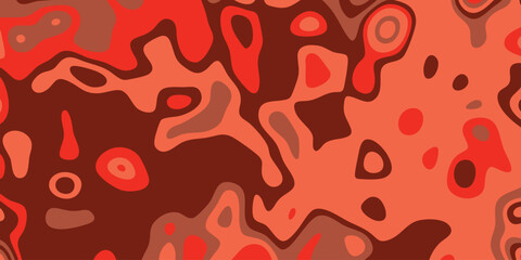 Vibrant abstract topographic map pattern with layered shades of red, orange, and dark brown creating a fluid, organic texture for dynamic backgrounds and artistic design elements