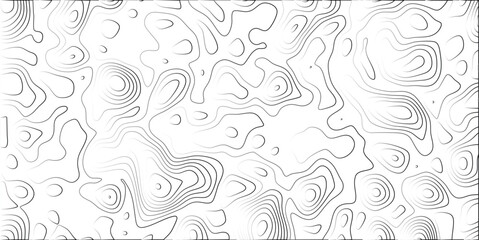 Abstract topographic contour lines pattern with gradient grayscale shading on a white background for science or nature themes