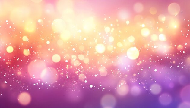 The illustration shows a collection of out-of-focus lights in shades of pink, gold, and white, creating a bokeh effect.