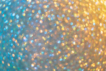 Abstract blurred background. Defocused portrait lens back. Backdrop bokeh. Fashion mixed color light.