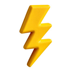 Obraz premium Yellow plastic thunderbolt has soft texture and simple lighting. Use it for social media post, clean product photography, and modern branding.