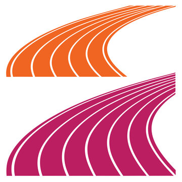 Orange and magenta curved lines abstract background motion