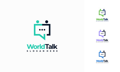 World Forum logo designs concept vector, World Talk logo symbol designs, Discuss symbol