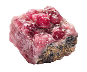 Close-up of a vibrant pink crystal cluster