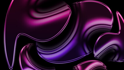 Abstract background with fluid, liquid-like metallic shapes in vibrant pink and purple, creating a dynamic and futuristic feel.