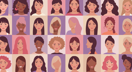Diverse Female Faces: An Illustration of Unity and Beauty in Varied Complexions