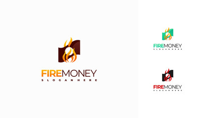Fire Money logo designs concept vector, Fast Pay logo symbol icon
