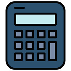 Calculator outline mixed icon