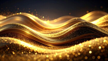 Golden waves of shimmering glitter