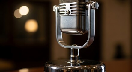 Retro Microphone Studio Closeup.