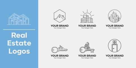 Professional Collection of Real Estate Logo Designs Highlighting Property, Housing, and Modern Brand Identity with Creative Architectural Symbols