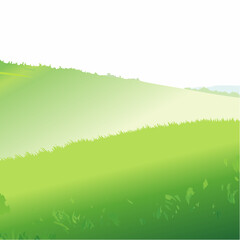 Vector watercolor of green grass side view isolated on white background for landscape and architecture drawing, elements for environment and garden, painting botanical for exterior .