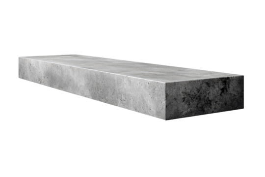 Rectangular slab of light gray stone