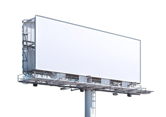 Blank billboard, large, rectangular, white, advertising, display, metal, structure