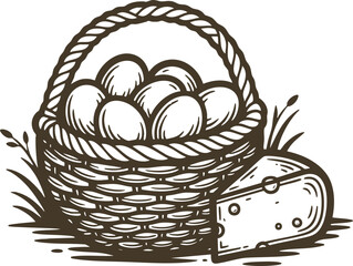 Basket with Eggs and Cheese Logo