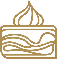 Golden Cake Logo with Cream Topping