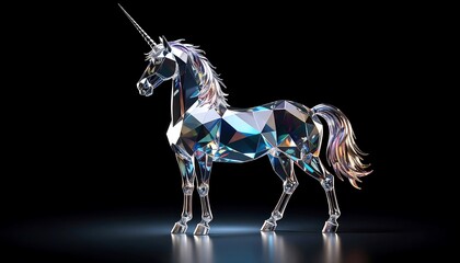 Polygonal unicorn, crystal effect