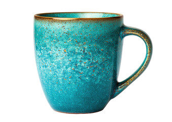 Teal ceramic mug with a warm brown gradient