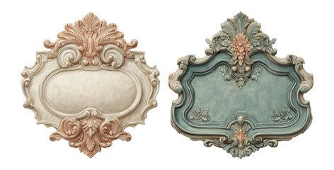 Elegant Baroque Frame Set with Intricate Designs and Vintage Aesthetic