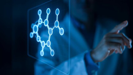 New drug research explores molecular structure and universe with advanced technology, innovative discovery, and scientific research for future - Powered by Adobe