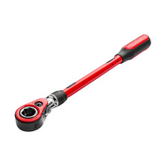 Red Ratchet Wrench, isolated on transparent background
