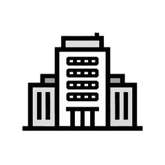 Vector art of modern office building with multiple floors and windows