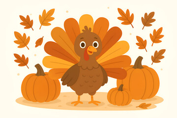 Turkey as the main symbol of Thanksgiving.
