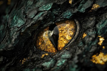 Look Into The Golden Eye, A Mystical Close Up With Animal Eyes
