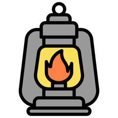 Lantern outline mixed icon