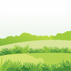 Obraz premium Isolated Vector Watercolor Illustration of Grass from Side Perspective on White Background, Ideal for Landscape and Architectural Designs, Botanical Garden Elements.