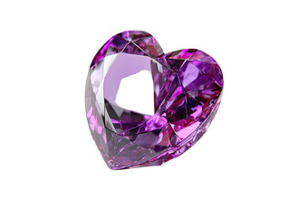 Fototapeta premium 3D rendered amethyst heart gemstone