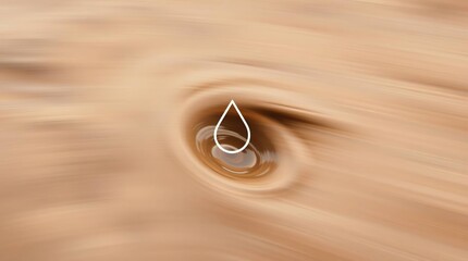 Water droplet swirl with beige tones.