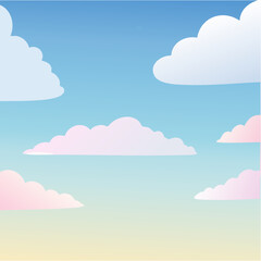 abstract watercolor background with clouds , blue sky,pastel color background