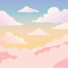 abstract watercolor background, Vanilla sky with clouds,colorful background,pastel ilustration