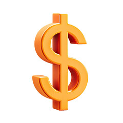 Obraz premium 3D rendered orange dollar sign (1)