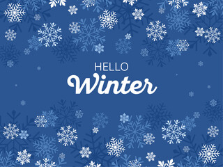 雪の結晶バナー背景文字あり_ベクターイラスト