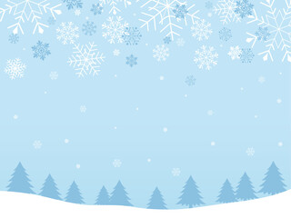 冬景色の背景_ベクターイラスト