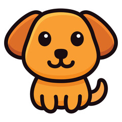 Cute Cartoon Dog Mascot with Big Eyes and Smile