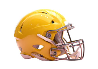Yellow football helmet profile