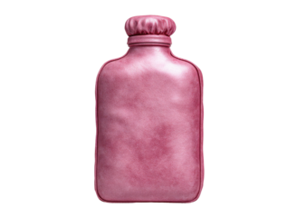 Pink, leather-like flask with domed cap