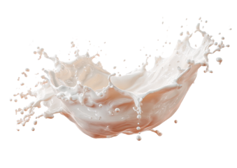 Milk splash, creamy, light beige, dynamic,  isolated