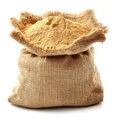Full burlap sacks of natural wheat and coffee beans