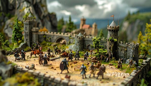 Miniature castle siege