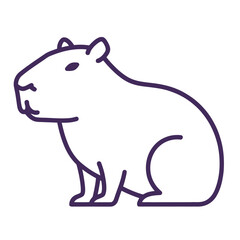 a capybara illustration sitting calmly with a simple design perfect for childrens books and minimalist designs