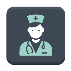 icon of a friendly doctor with a stethoscope representing healthcare services health checkup and medical assistance