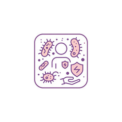 immune system defense protects human from virus with shield health care germs antibody medicine