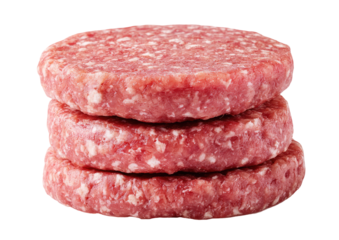 Three raw beef patties stacked (2)