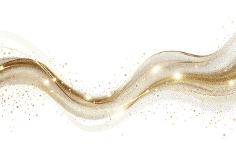 Gold wave abstract design with sparkles