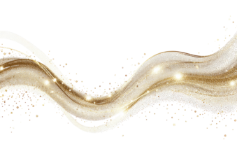Gold wave abstract design with sparkles